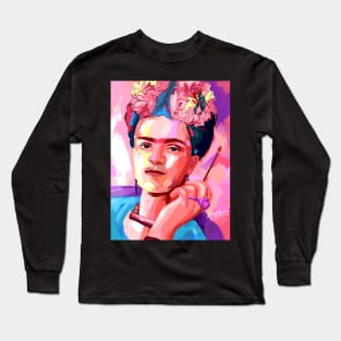 Frida painting pop art Long Sleeve T-Shirt